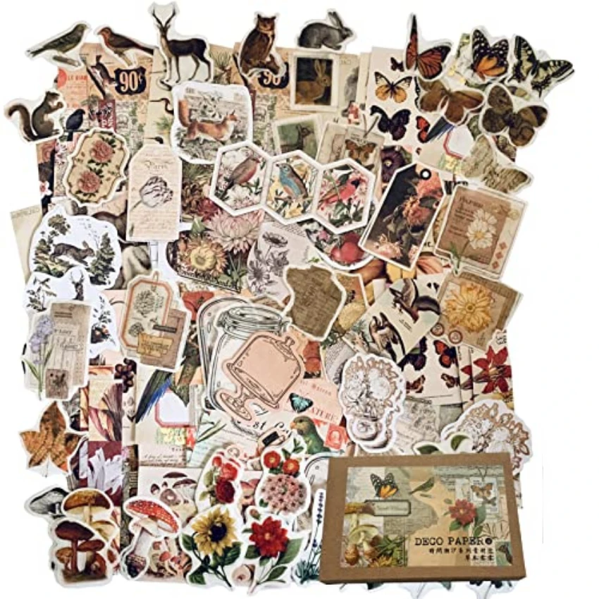 Vintage Junk Journal Scrapbooking Paper - Autocollants vintage pour journalisation esthétique -