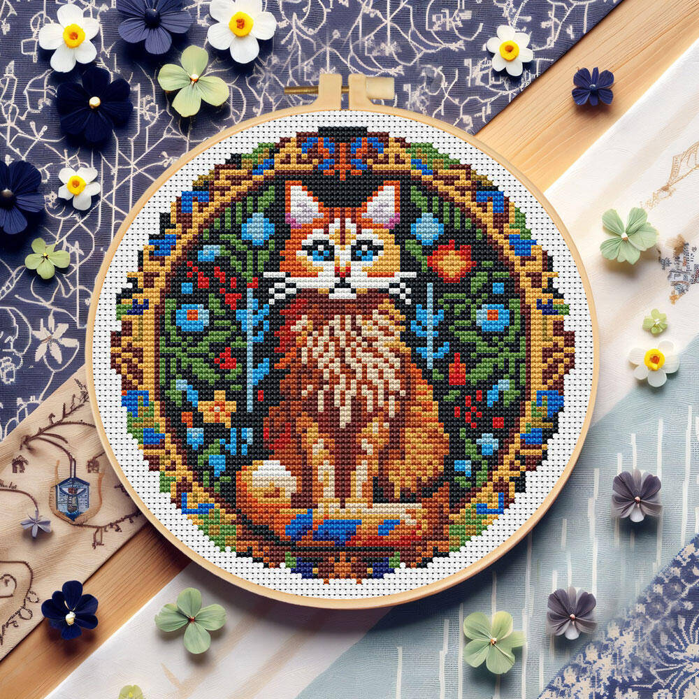 Cotton Embroidery Thread Skeins - Bricolage point de croix chat Animal