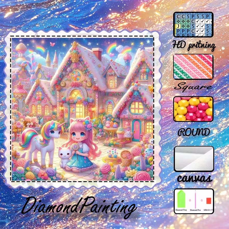 5D Diamond Painting Kit Full Drill - 1 pièce de tissu floqué 5D