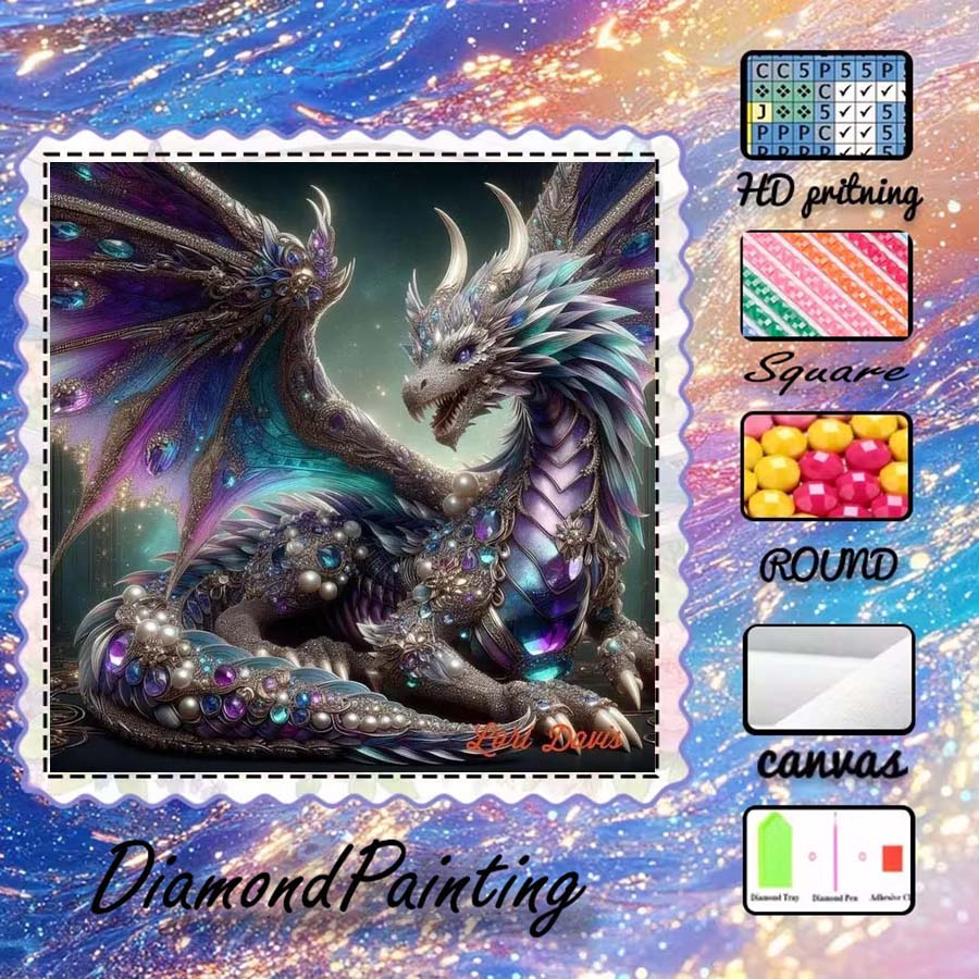 5D Diamond Painting Kit Full Drill - 1 pièce de tissu floqué 5D