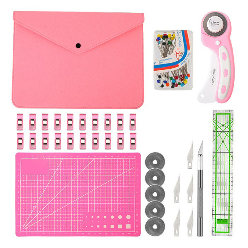 Rotary Cutter For Fabric 45Mm - Kit de coupe-bordures rose lointain, kit