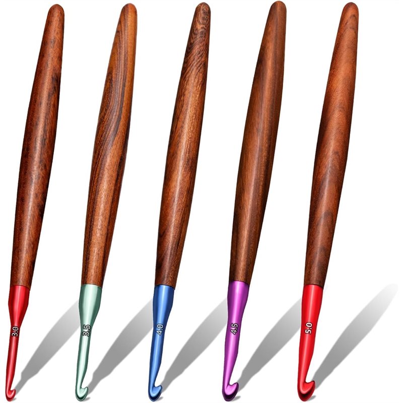 Wooden Crochet Hooks Ergonomic Handle - 【DERNIÈRE CHANCE】Ensemble de crochets ergonomiques 5