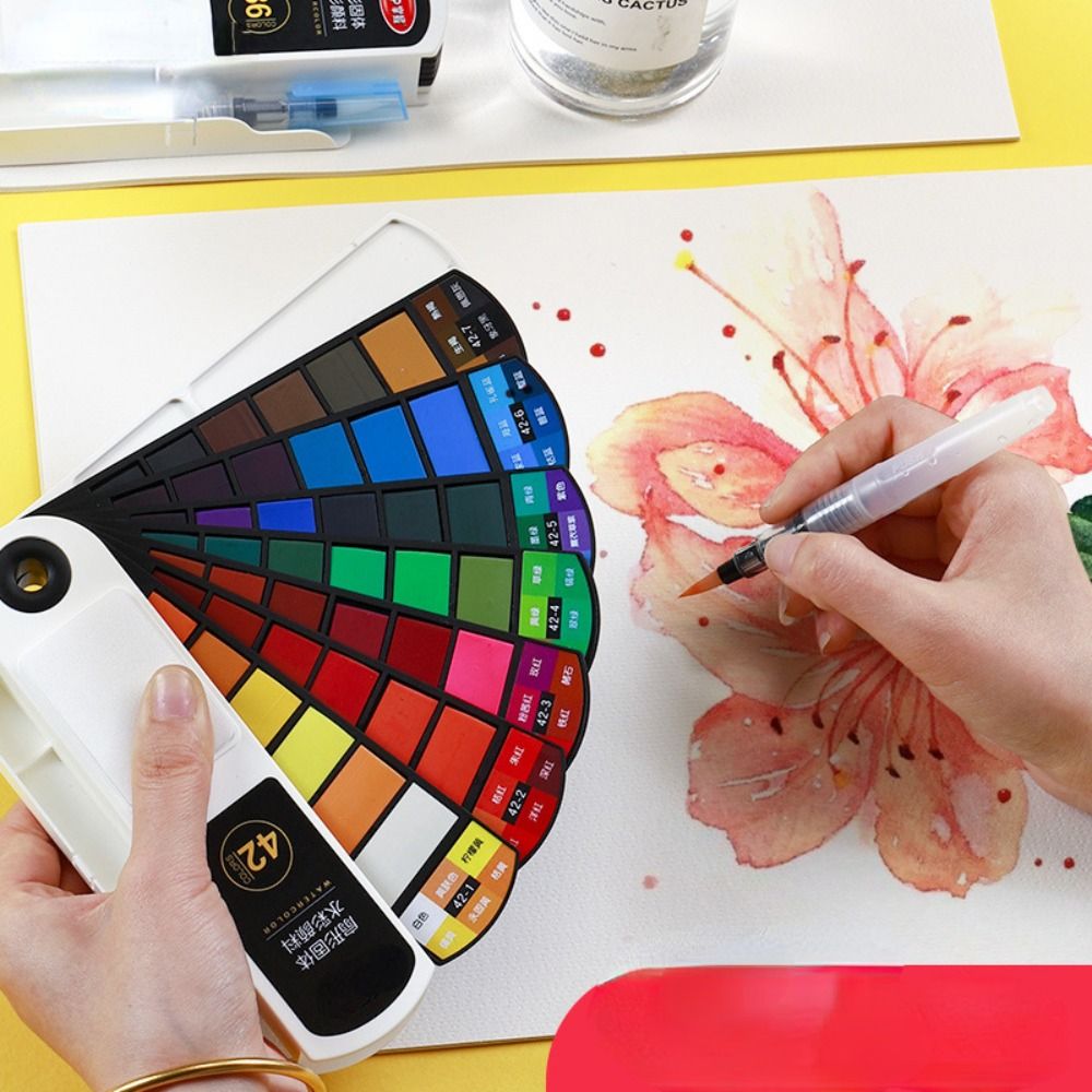 Watercolor Paint Set Solid Pigment - Ensemble de peinture à l'aquarelle pliable