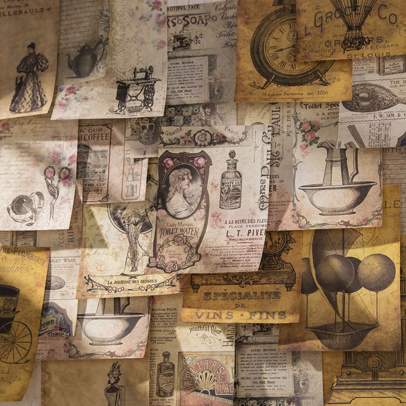 Autocollants vintage + matérie - Vintage Junk Journal Scrapbooking Paper avis et prix