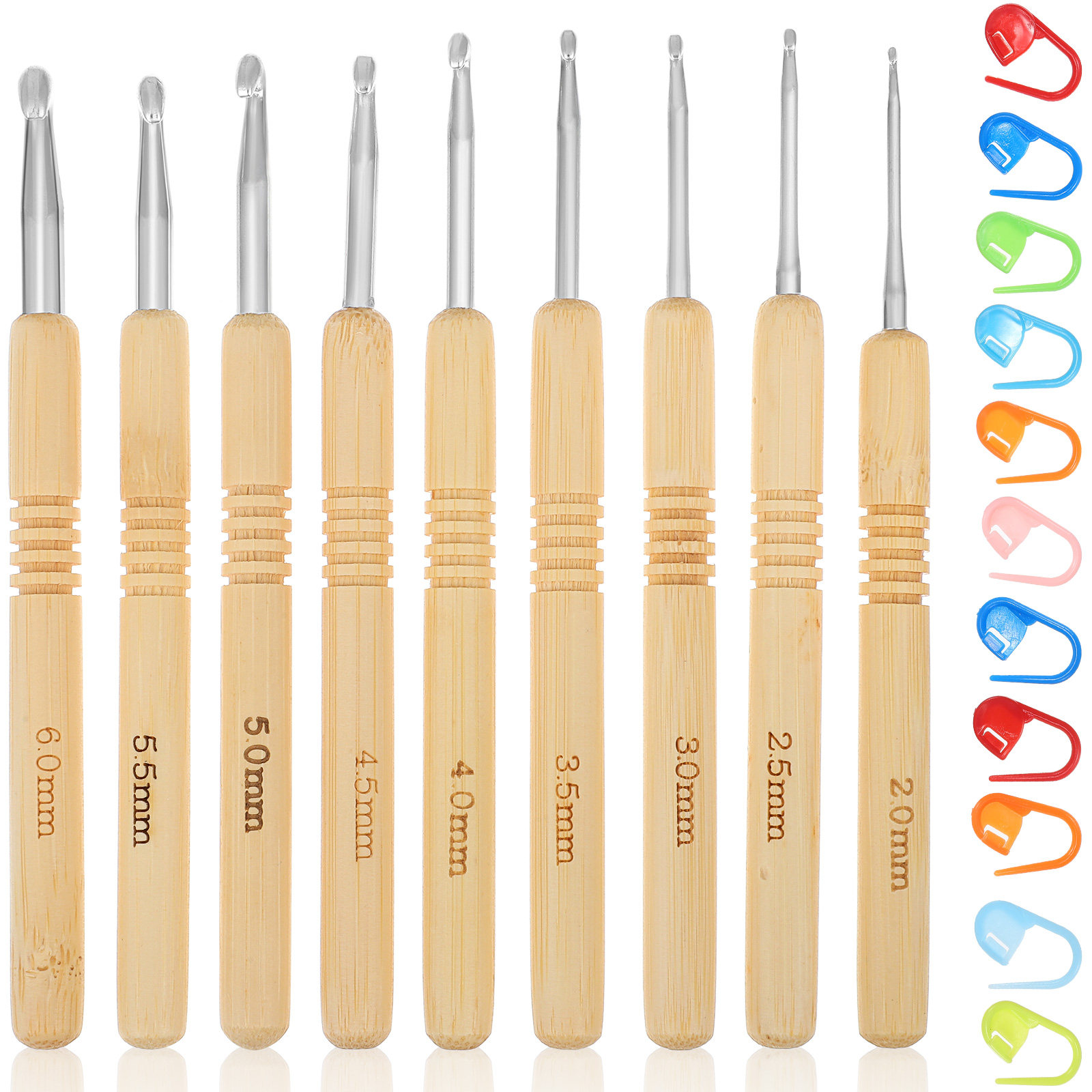 1 ensemble de crochets en bois - Wooden Crochet Hooks Ergonomic Handle avis et prix