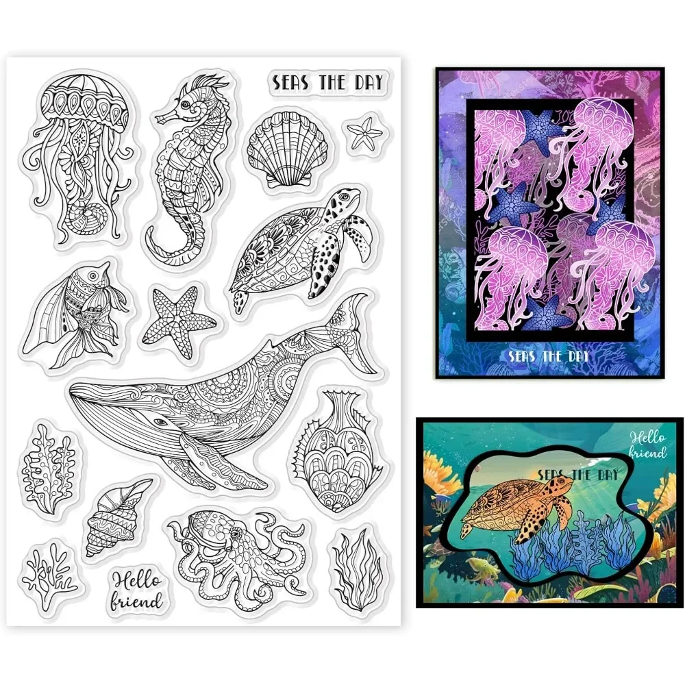 Timbres transparents Ocean Lif - Clear Silicone Stamps For Card Making avis et prix
