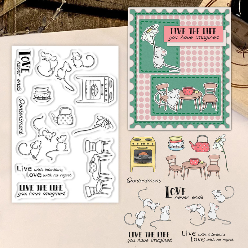 Suncraft Little Mouse & Kitche - Clear Silicone Stamps For Card Making avis et prix
