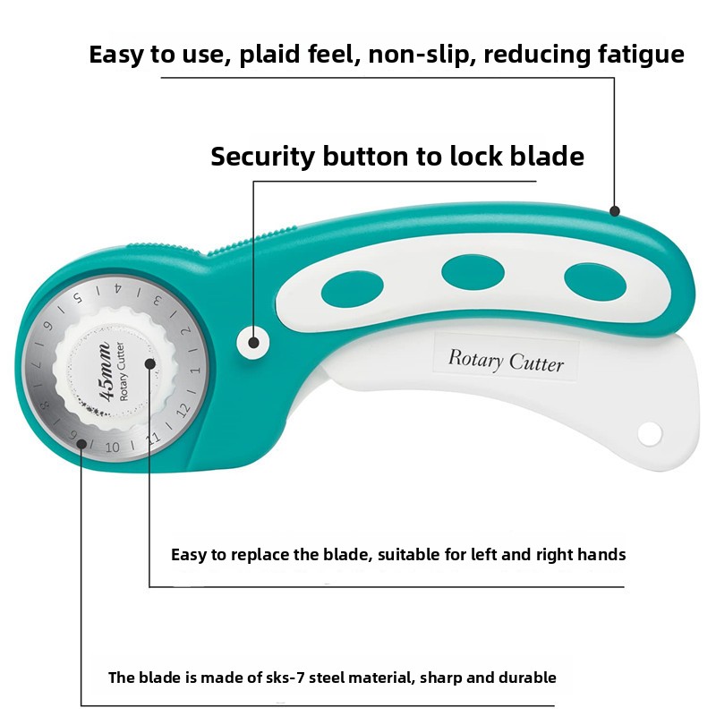Cutter rotatif 45 mm avec poig - Rotary Cutter For Fabric 45Mm avis et prix