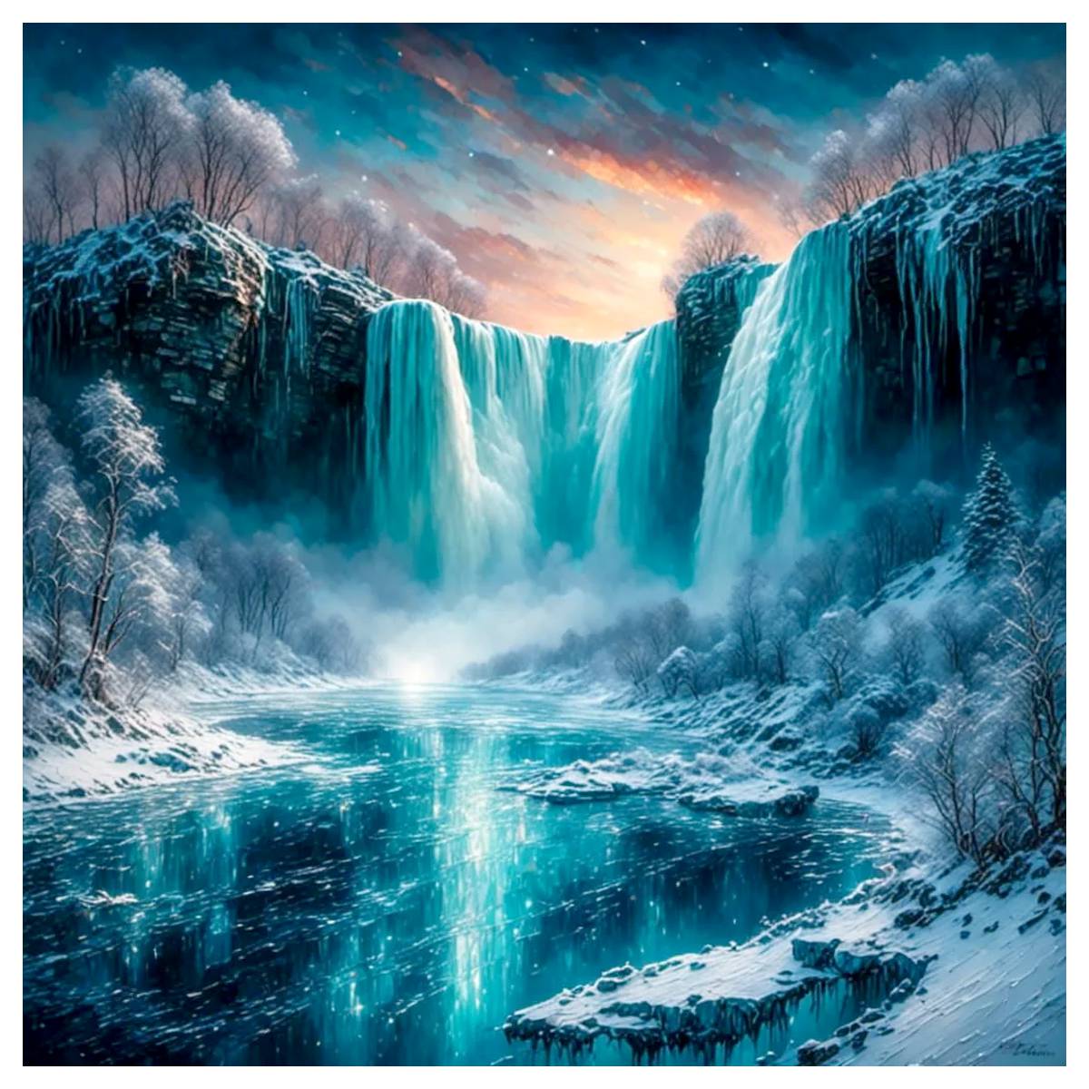 Une magnifique cascade 40X40CM - Cotton Embroidery Thread Skeins avis et prix