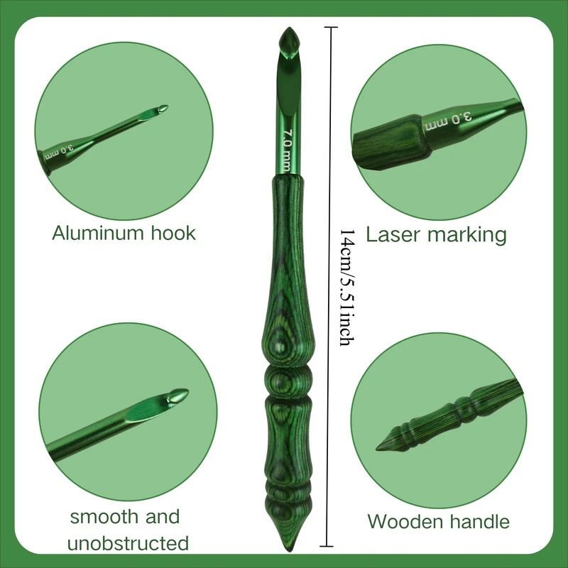 Ensemble de 8 crochets de 3,0  - Wooden Crochet Hooks Ergonomic Handle avis et prix